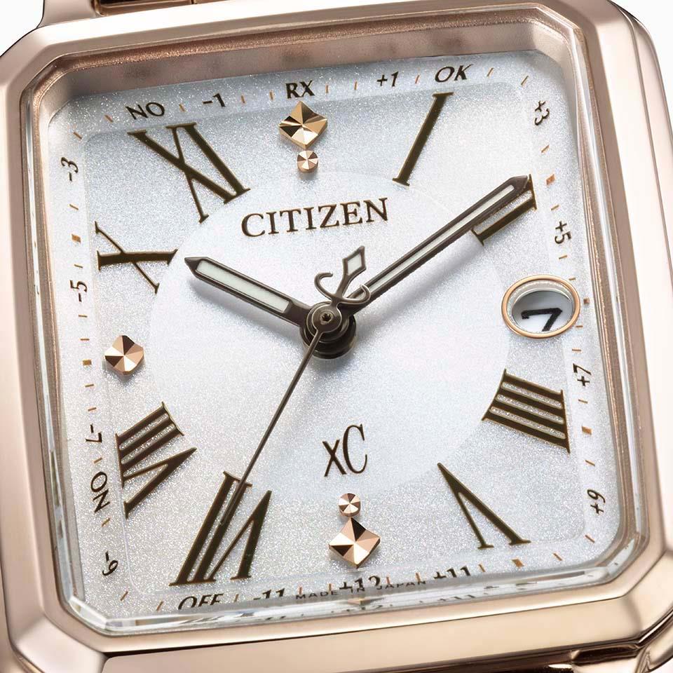 シチズン 腕時計 クロスシー CITIZEN エコドライブ電波 サクラピンク hikari collection スクエア 2way Model Titania Happy Flight ES9506-62Aレディース