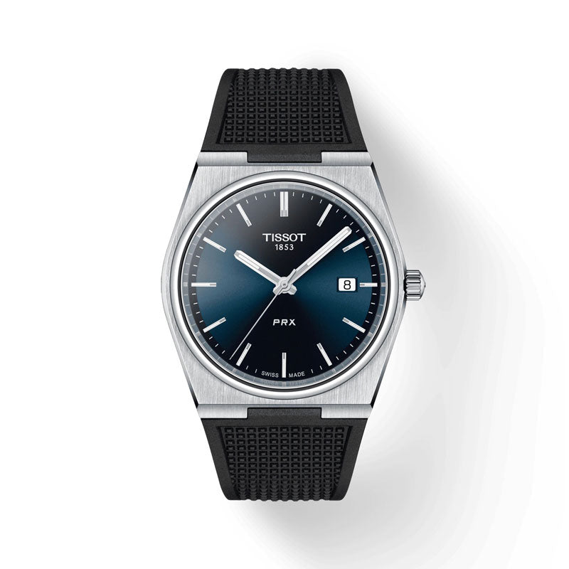 ティソ 腕時計 TISSOT PRX ピーアールエックスクォーツ ブルー文字盤 ラバーバンド T1374101704100 国内正規品