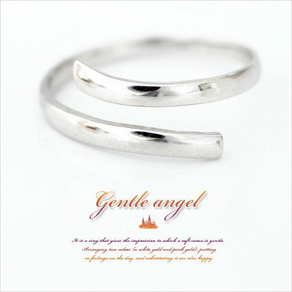me on... やわらかな曲線が優しい印象を与える Gentle angel K10ゴールドフリーアークリング