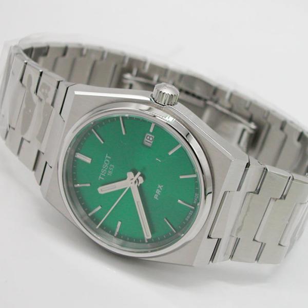 ティソ 腕時計 TISSOT PRX ピーアールエックス 35mm グリーン文字盤 T1372101108100 国内正規品