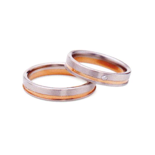 ランバン LANVIN LA VIE EN BLEU 結婚指輪・ペア(マリッジ)リング 5924045(Men) PT900/K18PG 内側にブルーサファイヤ入り(画像左)