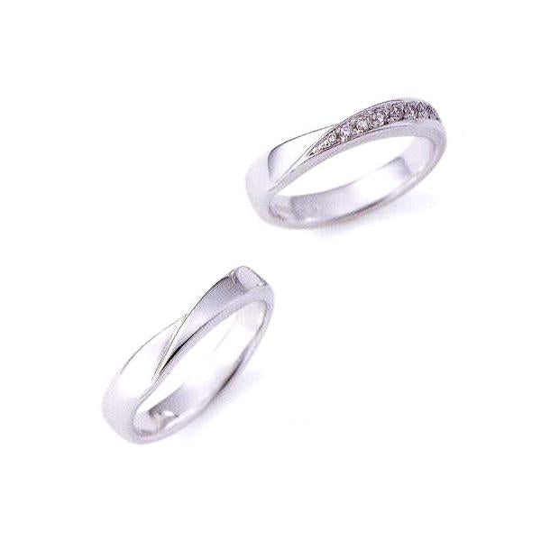 ニナリッチ 結婚指輪 ペア マリッジリング6RB910(Lady) PT900ダイヤ入り(画像右)