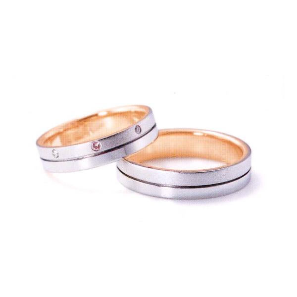 ニナリッチ 結婚指輪 ペア マリッジリング6RL921(Men) PT900 K18PG(画像右)