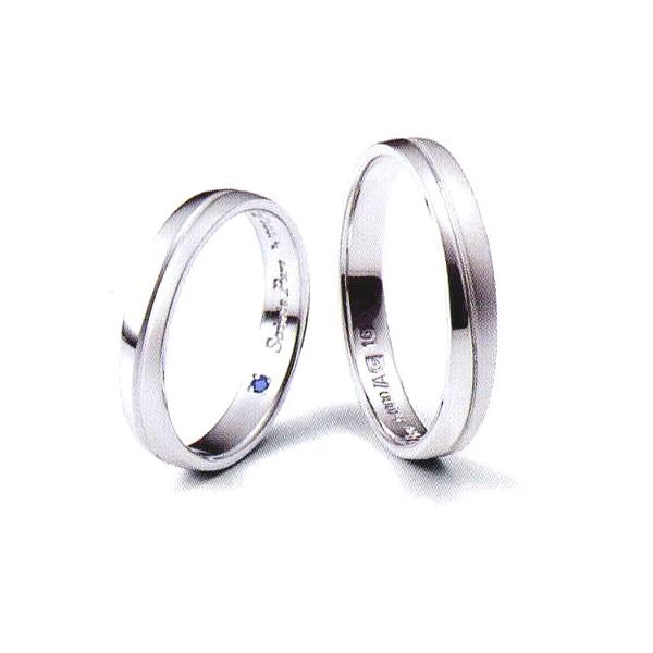 セントピュール Sainte Pure 結婚指輪 ペア マリッジリング SP-749 Men,Lady共通 PT1000 INSIDEサファイア1pc サムシングブルー