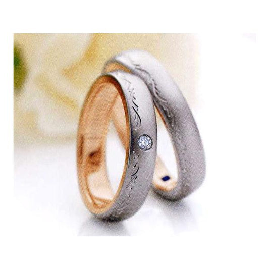 ロマンティックブルーブライダル結婚指輪Romantic Blue マリッジリング　4RK016(Men) PT900 K18PG(画像右)