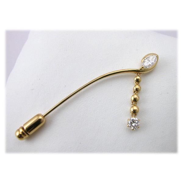 K18 ダイヤモンドブローチ 0.52ct スウィングタイプ