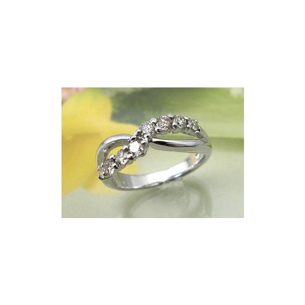 K18WG ダイヤモンドピンキーリング 0.43ct