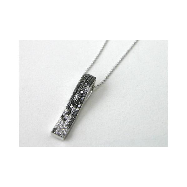 ネックレスK18WG ブラックダイヤモンド ネックレス/ペンダント[g430-2]