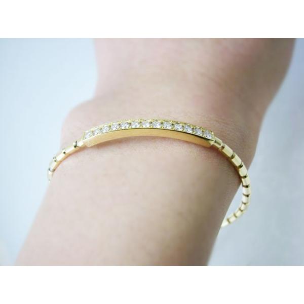 ダイヤモンドブレスレット K18YG 0.50ct スプリング伸縮式フリーサイズ