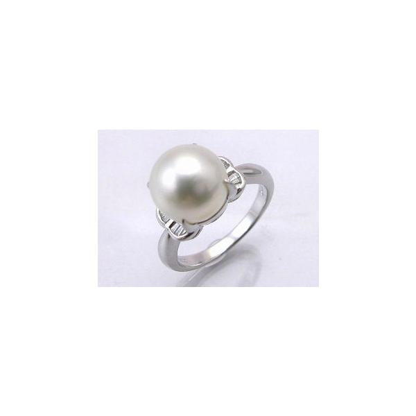 真珠真珠 ホワイト 指輪 サイズ12.5 Pt900 玉 約8mm パール リング