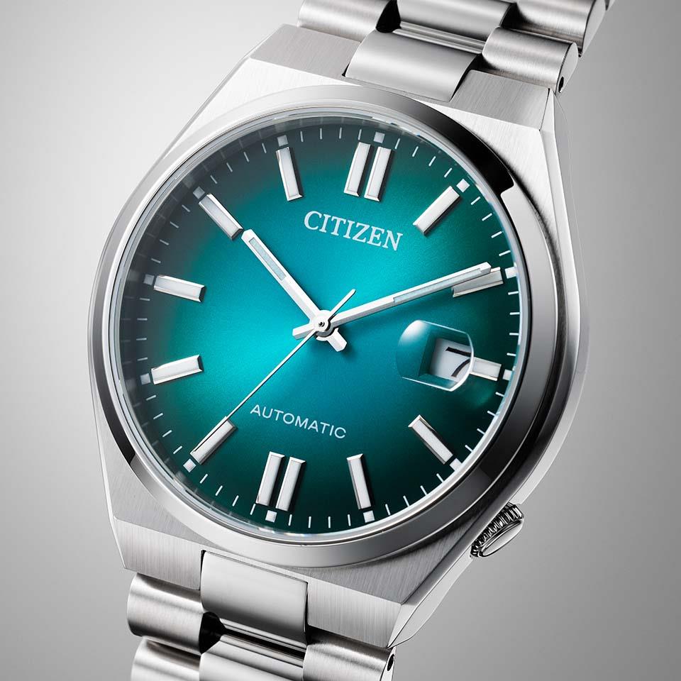 【在庫新品】CITIZEN　シチズン 　自動巻　 4-652070　メンズ腕時計　緑文字盤 時計