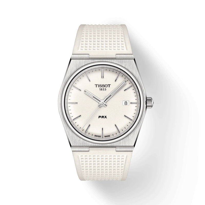 ティソ 腕時計 TISSOT PRX ピーアールエックスクォーツ ホワイト文字盤 ラバーバンド T1374101701100 国内正規品
