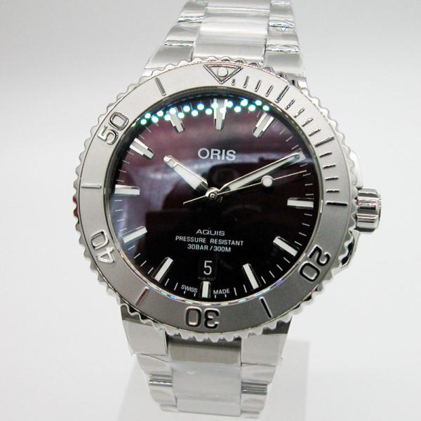 オリス ORIS 腕時計 アクイスデイト レリーフ レッドダイヤル 41.5mm 