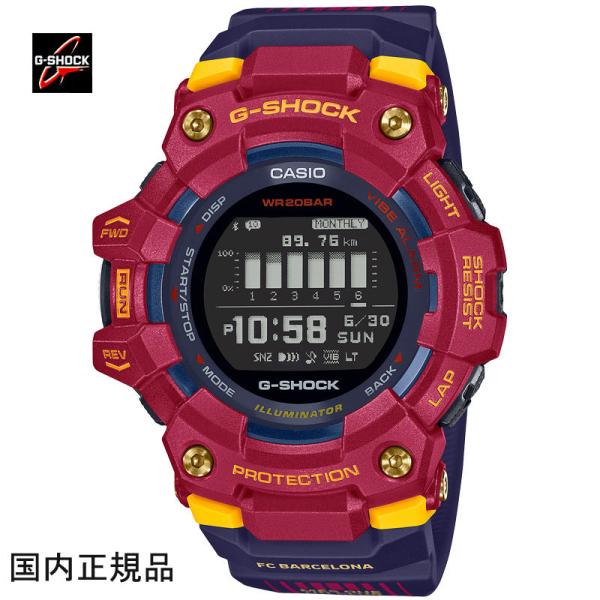 G-SHOCK ジーショック 腕時計デジタル G-SQUAD FCバルセロナ Matchdayコラボ モバイルリンク GBD-100BAR-4JR メンズウォッチ 国内正規品