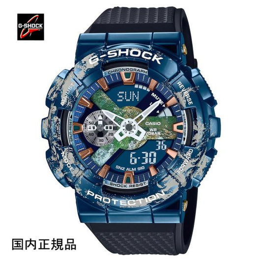 G-SHOCK ジーショック 腕時計 メタルカバードデジアナ 地球デザイン GM-110EARTH-1AJR メンズウォッチ 国内正規品