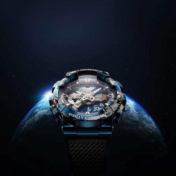 G-SHOCK ジーショック 腕時計 メタルカバードデジアナ 地球デザイン GM-110EARTH-1AJR メンズウォッチ 国内正規品