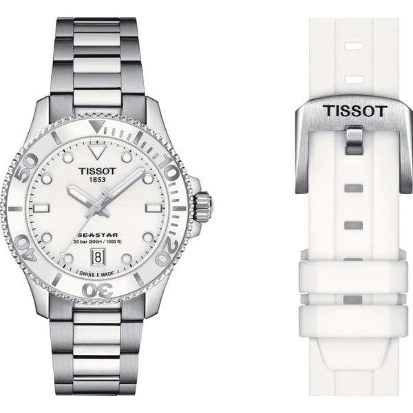 TISSOT シースター1000 36mm クォーツ ブルー 好評受付中 - 時計