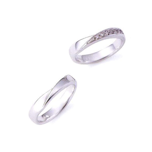 ニナリッチ 結婚指輪 ペア マリッジリング6RB910(Lady) PT900ダイヤ入り（画像右）　