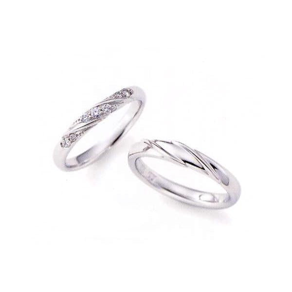 ニナリッチ 結婚指輪 ペア マリッジリング6RB067(Lady) PT900 ダイヤモンド入り（画像左）